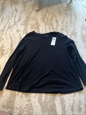 Eileen Fisher Black round neck  Long-Sleeve Top